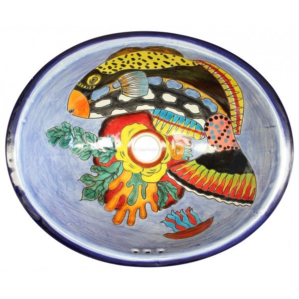 Mexican Talavera Sink Fish